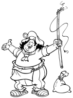 A coloring page of piet piraat